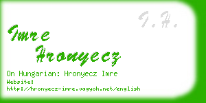 imre hronyecz business card